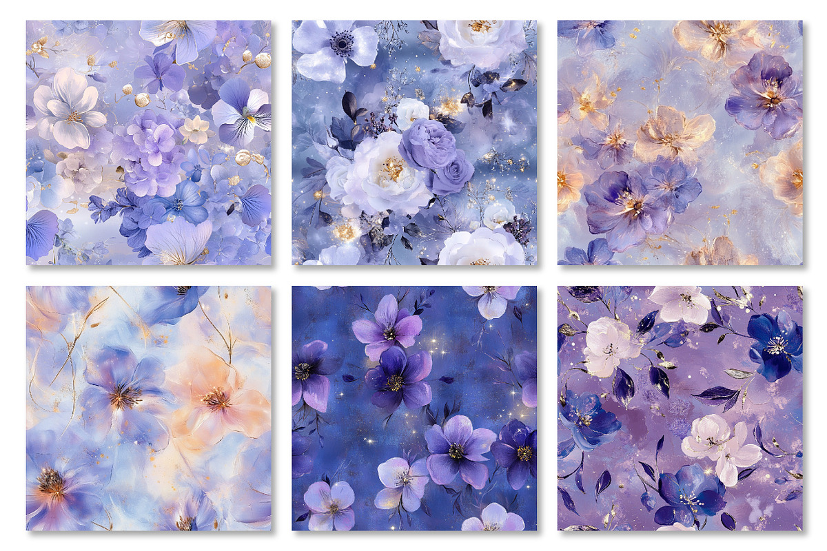 Fantasy Floral Digital Paper, a Texture Graphic by Dream Creation (Photo 3 of 5)