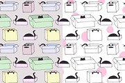 Cute cats in boxes - vector patterns, an Animal Illustration by OKart.studio (Thumbnail 4 of 4)