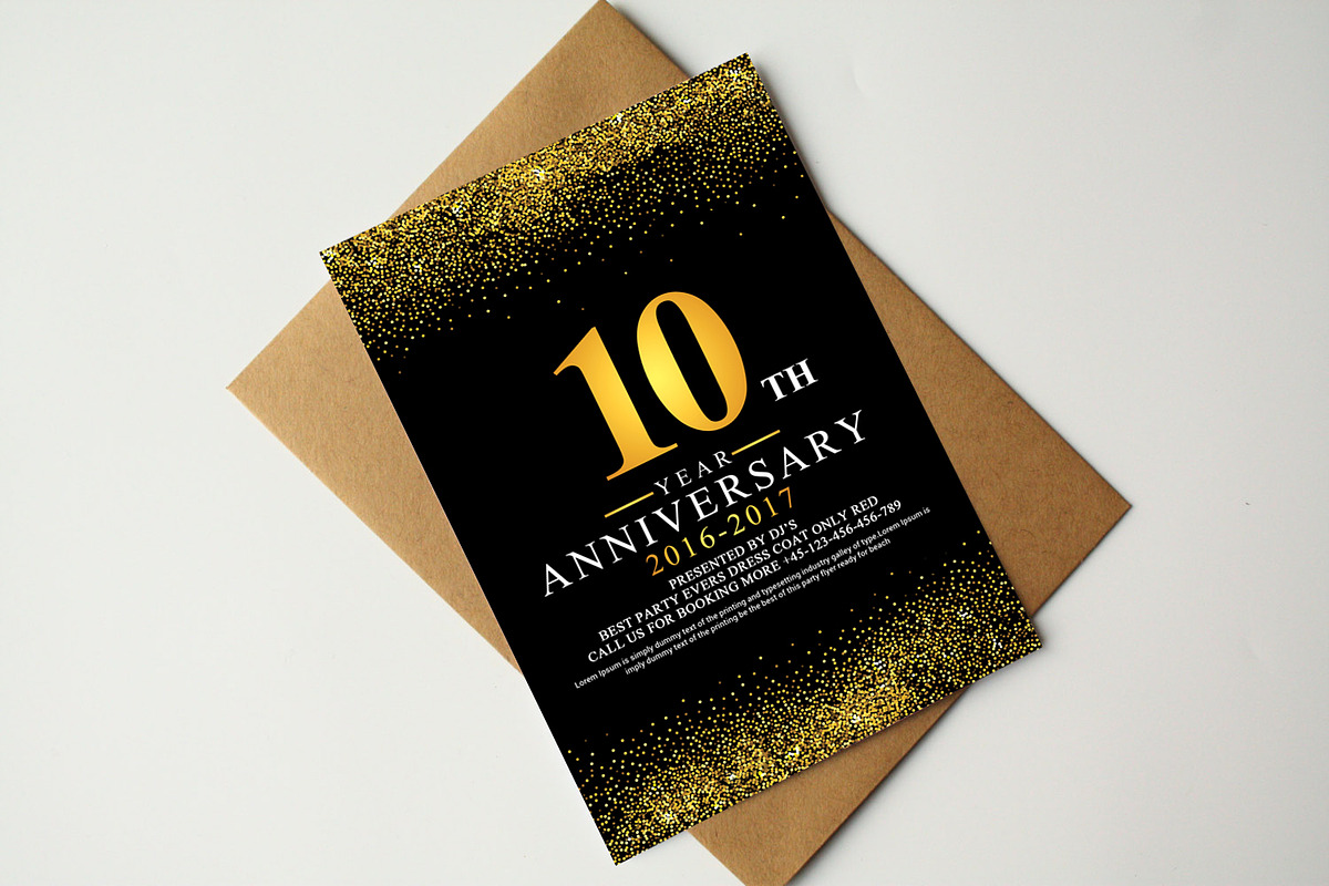Anniversary Invitation+Rsvp Template, a Card Template by graphicforest (Photo 2 of 4)