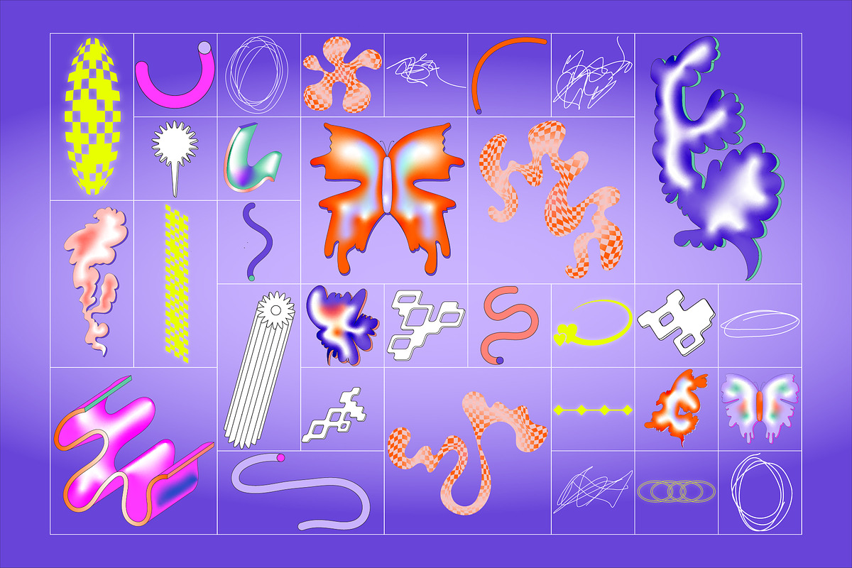 Postmodern Squiggle 2 Vector Clipart, an Object Graphic by angelainthefields (Photo 6 of 14)