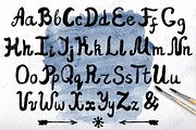 Ink Font, decor. Watercolor splash, a Script Font by Tatianakost49 (Thumbnail 2 of 5)