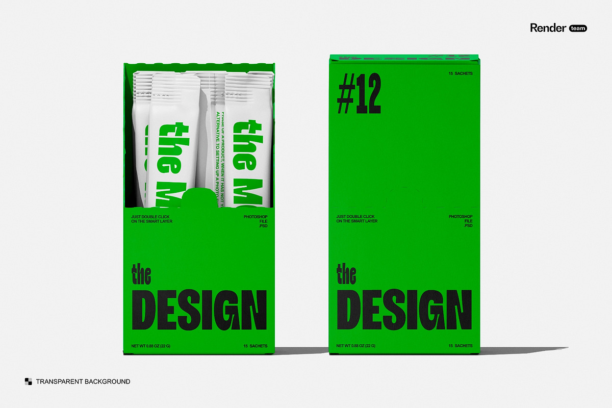 Sachet Box Mockup Set, a Packaging Mockup by Renderteam (Photo 6 of 8)