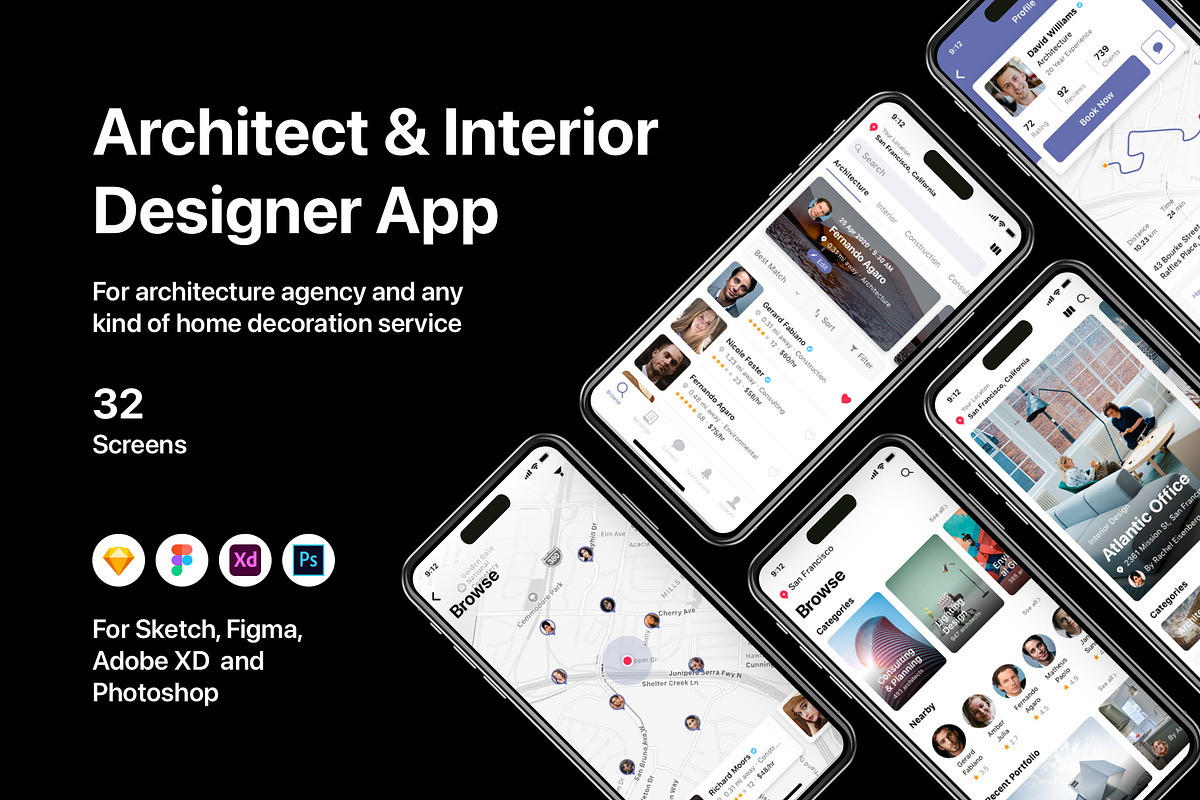 Architect & Interior Designer App, an UI Kit Template by flr.24 (Photo 1 of 2)