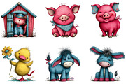 Quirky Farm Animals PNG Clipart, a Seasonal Illustration by CreationArt (Thumbnail 2 of 5)