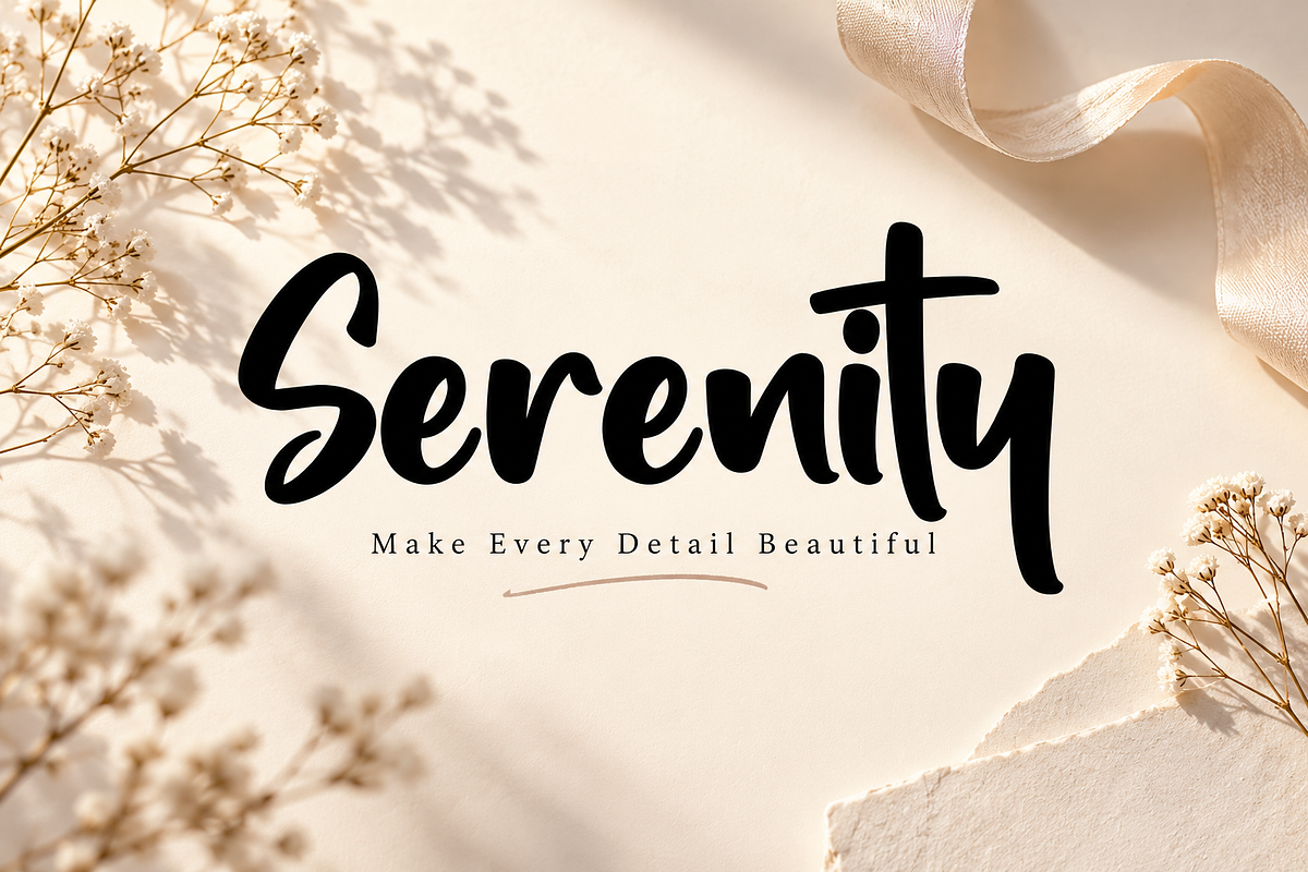Serenity, a Script Font by Wow Magic (Photo 1 of 4)