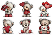 Valentine's Teddy Bear Clipart, an Illustration by Dream Creation (Thumbnail 3 of 8)