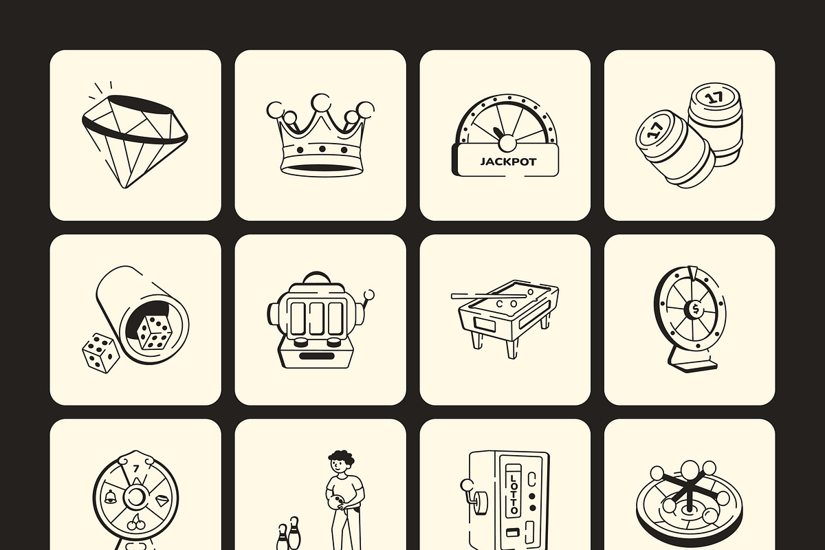 Lotto Game Doodle Icon Set, an Outline Icon by Vectors Market (Photo 7 of 8)