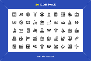 Aviation icons, an Outline Icon by Wencory