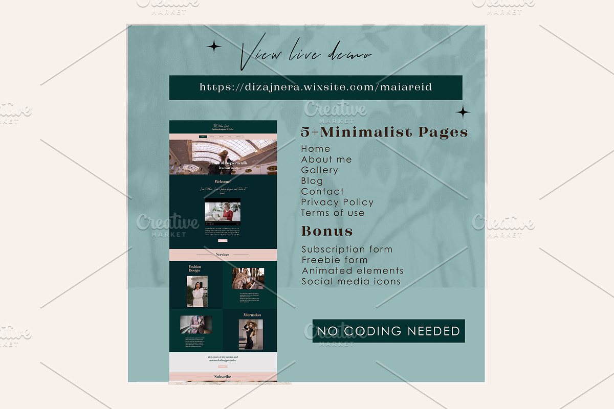 Wix Web Fashion Designer, Artist, a Wix Template by Lovely.Dizajnera (Photo 4 of 7)
