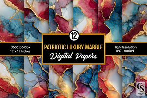Patriotic Luxury Marble Backgrounds, a Pattern Graphic by Creative Store