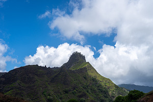 Lush green mountains along the road to Puamau, Hiva Oa, Marquesa, a Photo by GoodGoods