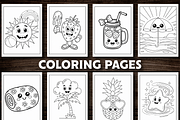 Cute Summer Coloring Pages For Kids, a Seasonal Illustration by Design Station (Thumbnail 2 of 5)