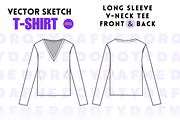 V-Neck Long Sleeve T-Shirt, an Apparel Mockup by Doroty Dafne Designs (Thumbnail 2 of 7)