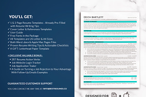 ATS Resume Template In Tiffany Blue