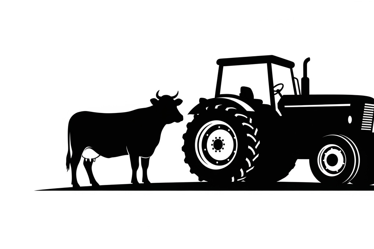 Rustic farm tractor and cow design, an Illustration by Amazin_art (Photo 21 of 30)