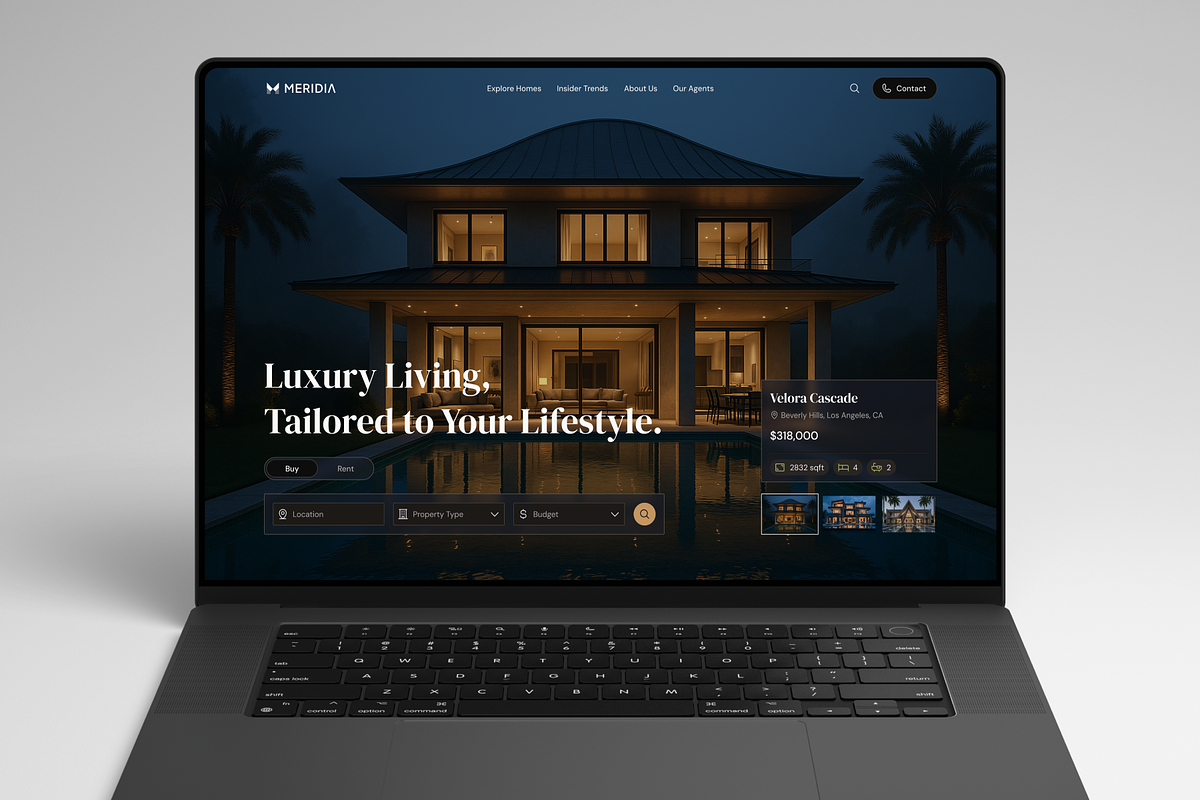 Meridia - Real estate website UI Kit, an UI Kit Template by KushJain (Photo 7 of 7)