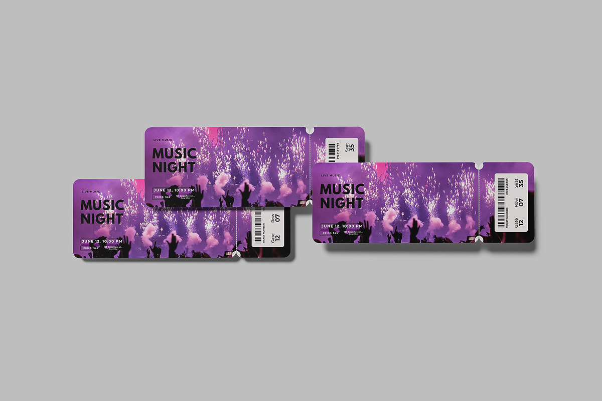 Event Ticket Mockup Bundle, a Flyer Template by Bangdastudio (Photo 13 of 16)