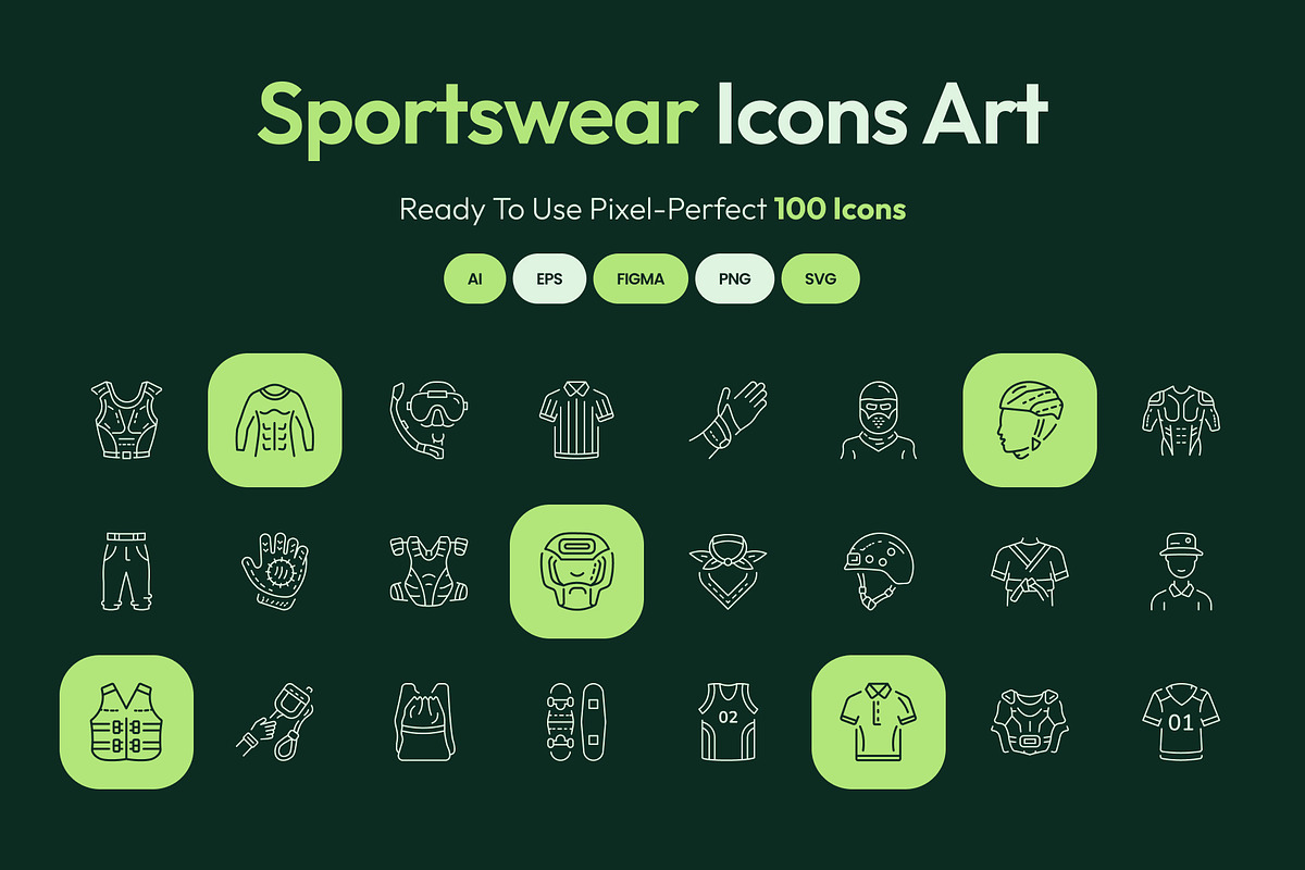 Sportswear Icon Art Set, an Outline Icon by Prosymbols (Photo 1 of 8)