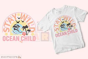 Vintage Summer Beach SVG T-shirt Des