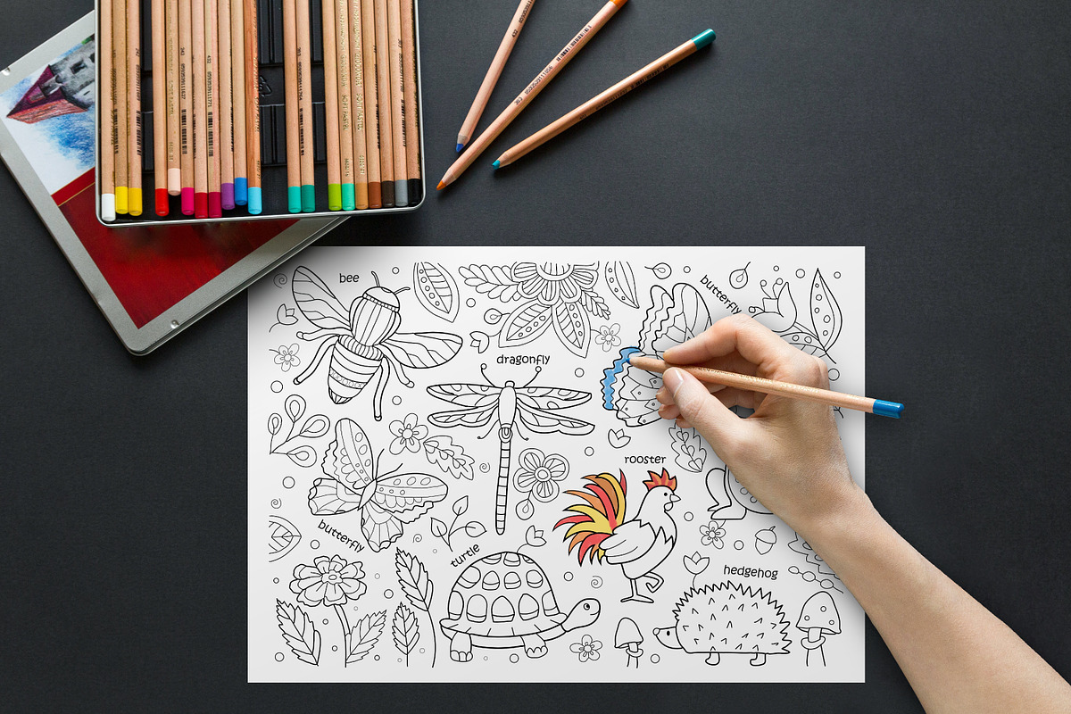 20 Coloring Pages for kids | Animals, an Animal Illustration by ChristinaDesigns (Photo 5 of 8)