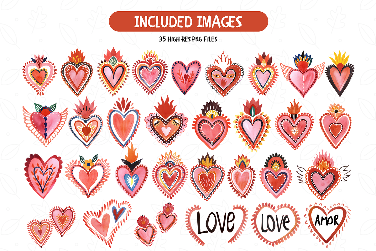 Sacred Heart Clipart Bundle, an Illustration by TatiMockup (Photo 2 of 3)