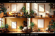 Home Interior Poster Mockups, a Books & Magazine Mockup by Black Cat Studio (Thumbnail 2 of 2)