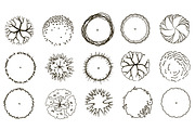 Set of graphic trees, top view, an Illustration by Lina_Lisichka (Thumbnail 3 of 5)