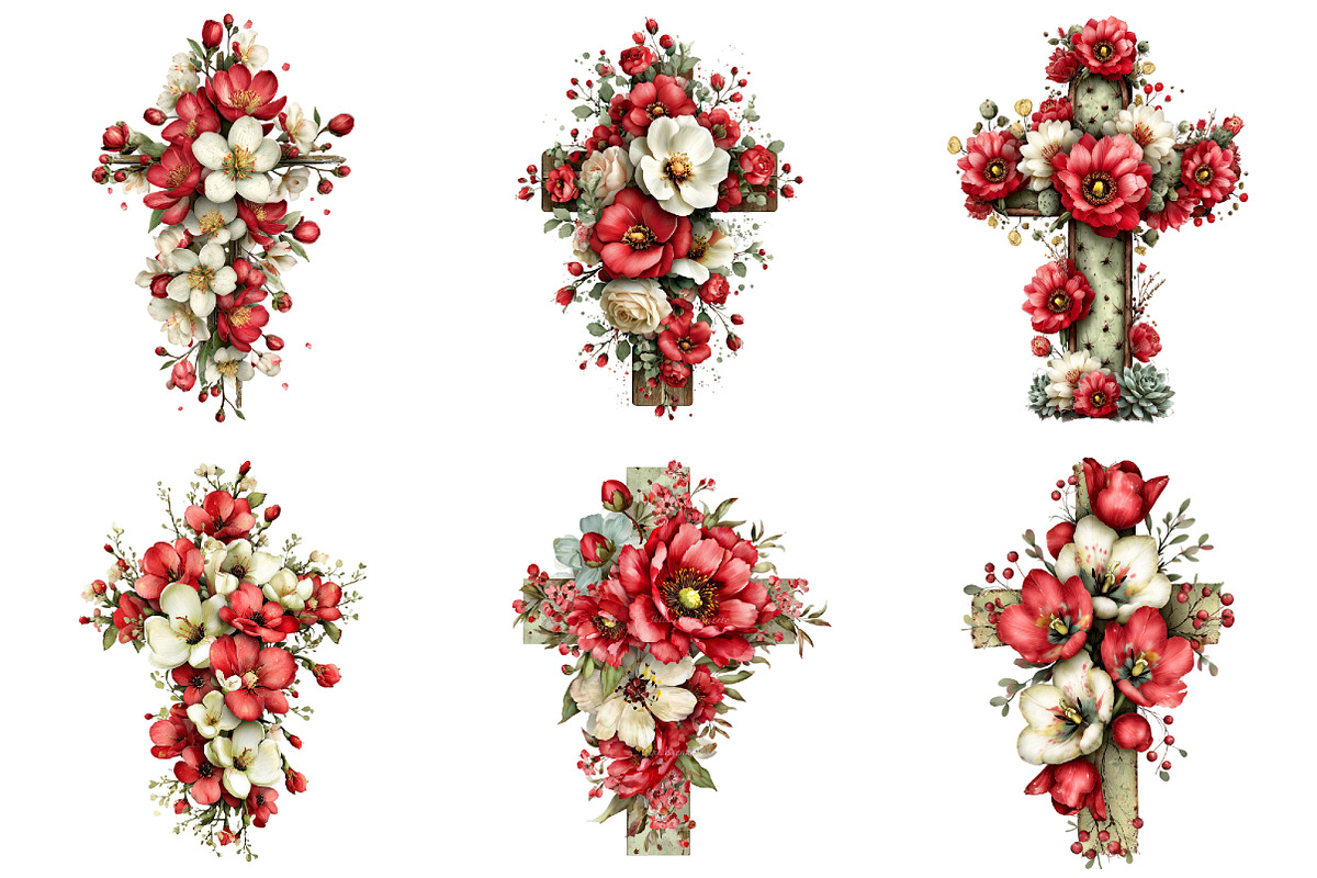 Floral Easter Cross Clipart, a Graphic by CitraGraphics (Photo 3 of 5)