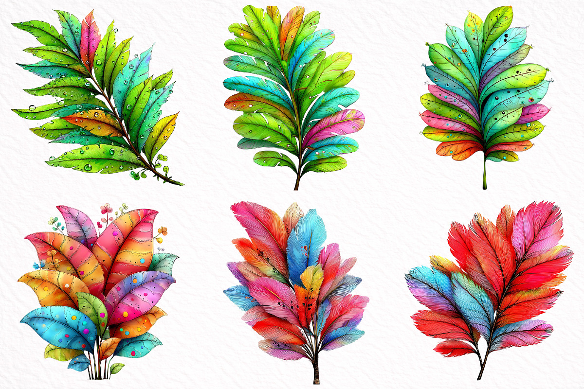 Watercolor Tropical Leaves, Summer, an Illustration by DreamArtGraphic (Photo 4 of 8)