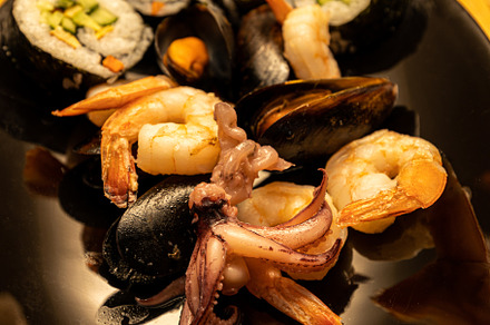 Sushi - rolls, shrimps and mussels, a Food & Drink Photo by Photo Kaminski
