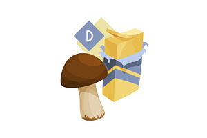 Nutrient-Rich Foods: Mushrooms, an Object Illustration by Things for designers