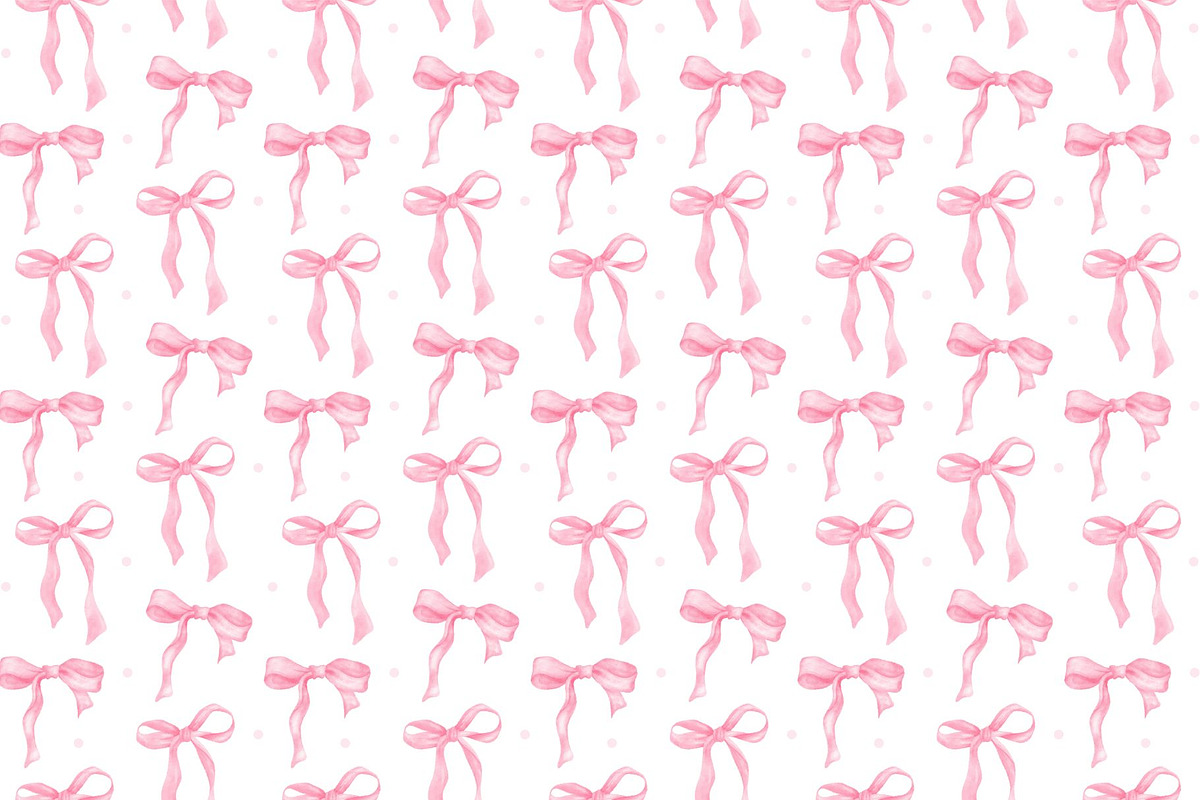 Soft Pink Bows Seamless Pattern, an Illustration by Stellalunarts (Photo 1 of 4)