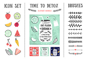 Detox posters and design elements