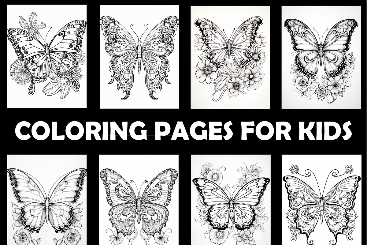 Butterfly Zentangle Coloring Book-V3, an Animal Illustration by Design Zone (Photo 4 of 7)