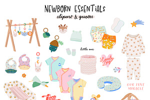 Baby Clipart: Newborn Essentials