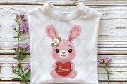 Crochet Faux Yarn Valentine Bunny, an Illustration by CraftArtStudio (Thumbnail 3 of 4)