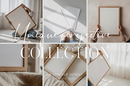 Frame Mockup Bundle - Wood Frame, a Household Mockup by The White Space Co.