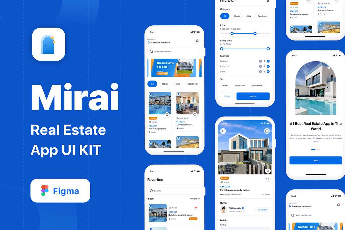 Mirai - Real Estate App UI KIT, a Templates & Theme by orenjidesign (Photo 1 of 5)