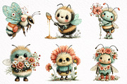 Whimsical Bees Clipart Bundle, an Illustration by DreamArtGraphic (Thumbnail 2 of 8)