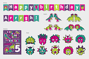 Dinosaurs Birtday decor set, a Card Template by Crowhouse (Thumbnail 4 of 6)