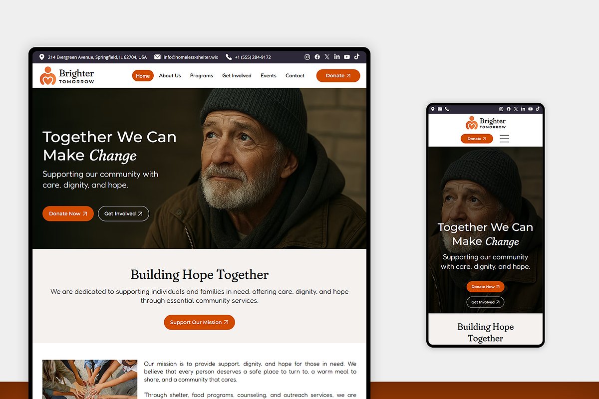 Homeless Shelter / Volunteer Website preview 5