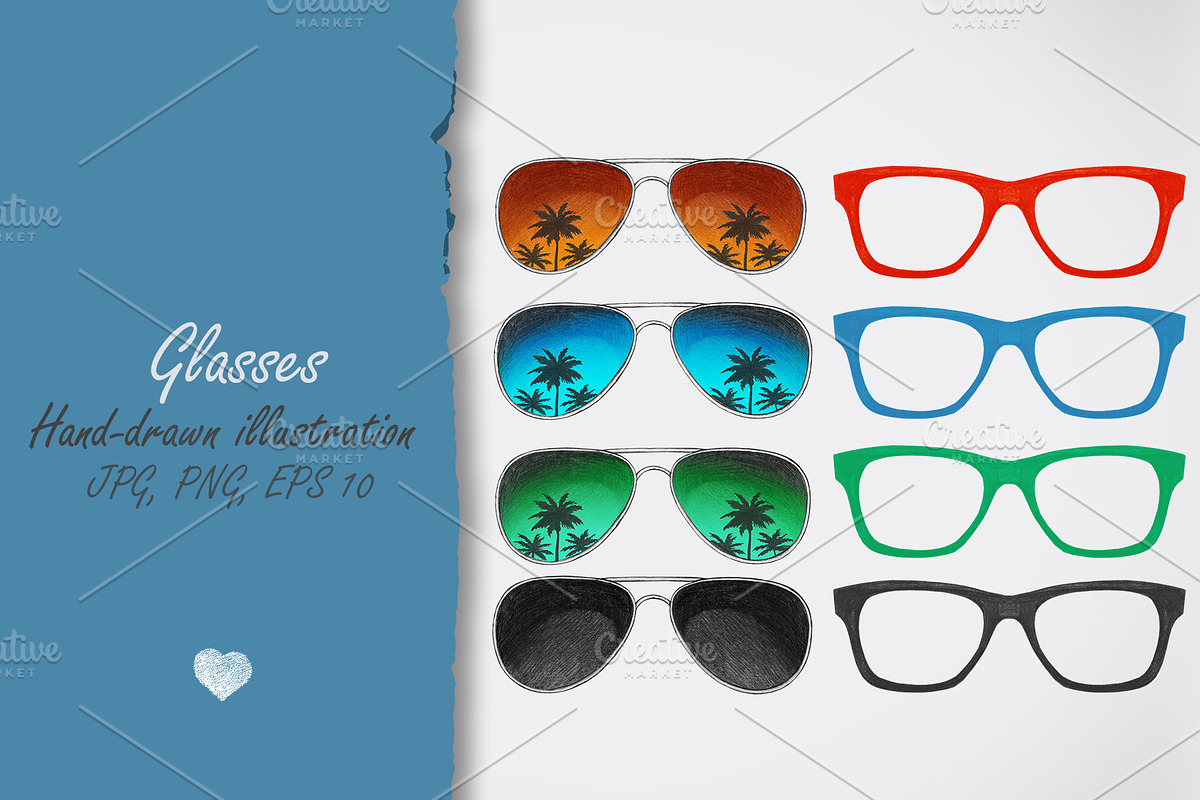 Wolf // Glasses // Summer, an Animal Illustration by Victoria_Novak (Photo 3 of 3)