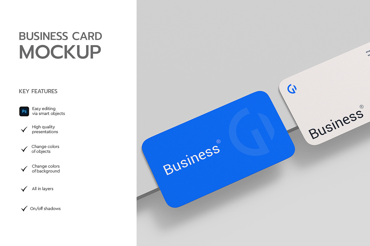Minimal Business Card Mockup, an Advertising Mockup by graphypix (Photo 2 of 4)