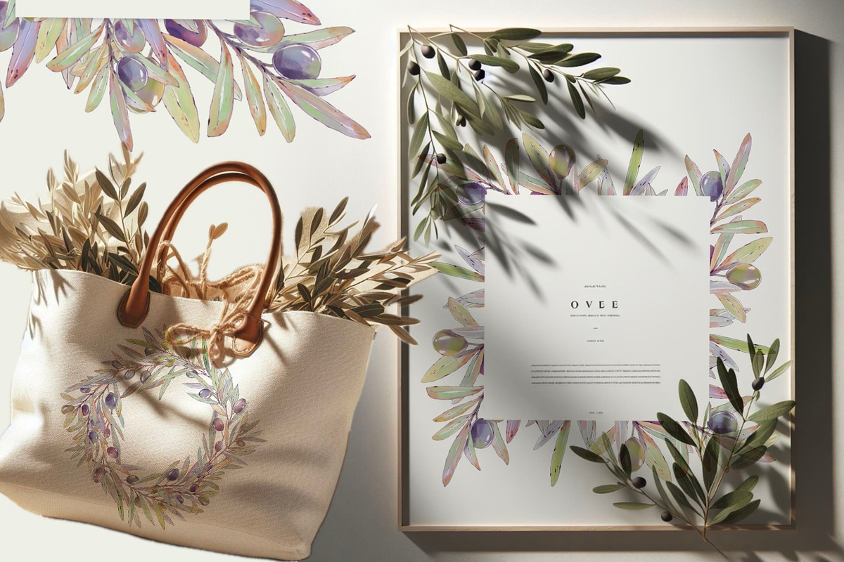 Olive Alphabet and compositions, a Decorative Illustration by Shabbypie (Photo 4 of 8)