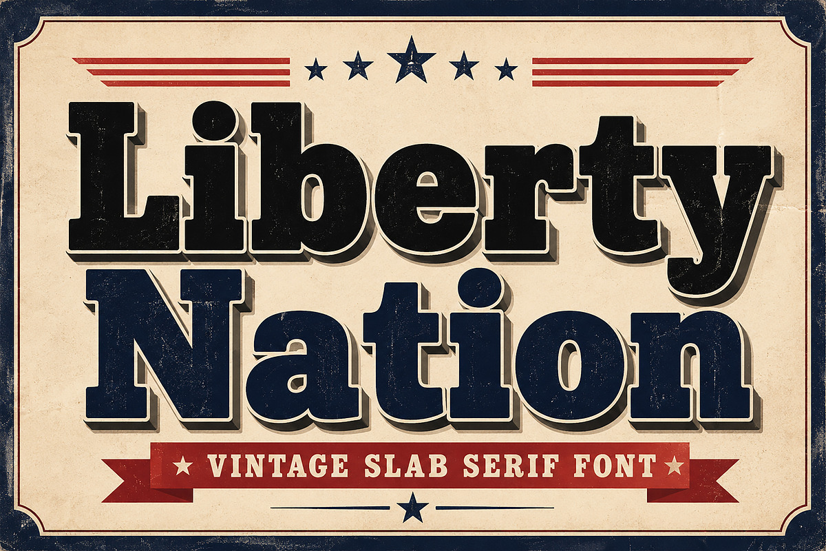 Liberty Nation, a Slab Serif Font by Wow Magic (Photo 2 of 6)