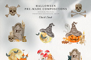 Halloween watercolor collection, a Decorative Illustration by CrystalinaShop (Thumbnail 12 of 16)