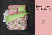 Bed linen seamless pattern set, a Decorative Illustration by Lytvynenko Anna (Thumbnail 1 of 5)
