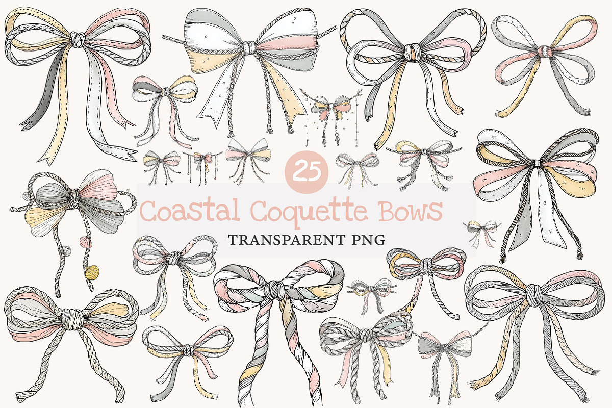 Coastal Coquette Bows PNG Clipart, a Seasonal Illustration by Designworld (Photo 1 of 8)