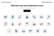 2026 New Year and Celebrations Icons, a Solid Icon by Wencory (Thumbnail 1 of 2)