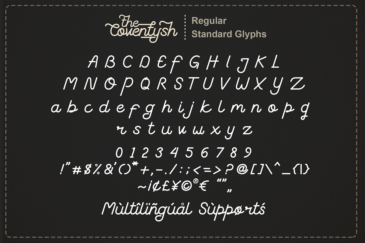 The Coventysh - Monoline Script Font, a Script Font by DiosiArt (Photo 7 of 11)